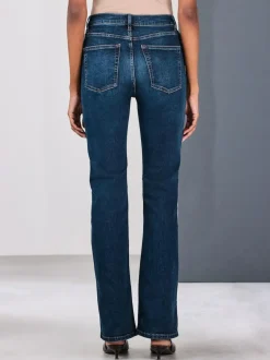 Next Mid Rise Stretch Bootcut Jeans Denim Dark Blue Clearance