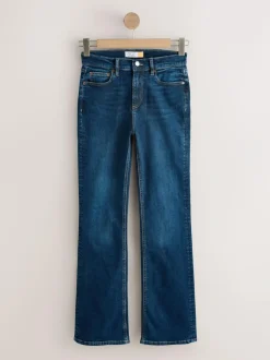 Next Mid Rise Stretch Bootcut Jeans Denim Dark Blue Clearance