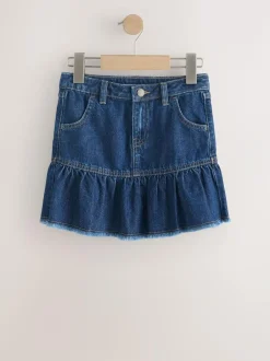Next Cotton Skirt (3-16yrs) Denim Dark Wash Hot