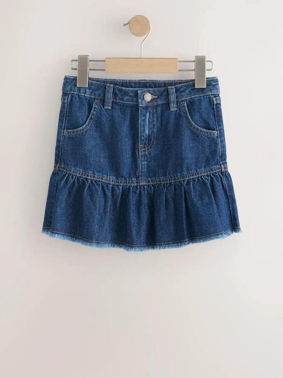 Next Cotton Skirt (3-16yrs) Denim Dark Wash Hot
