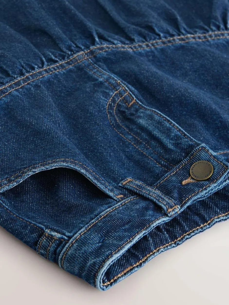 Next Cotton Skirt (3-16yrs) Denim Dark Wash Hot