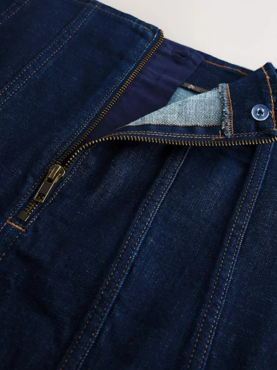 Next Denim Rinse Full Seamed Midi Skirt Sale
