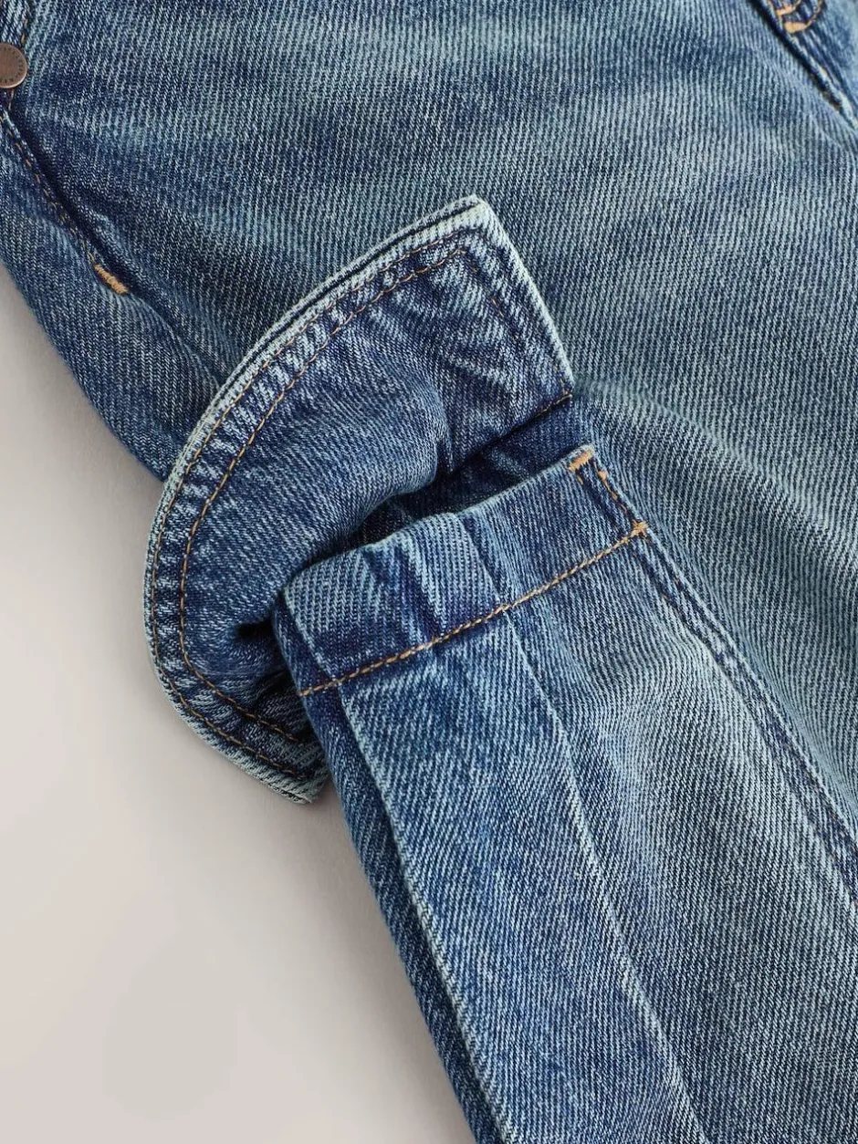 Next Denim Tint Superwide Denim Cargo Jeans (3-16yrs) New