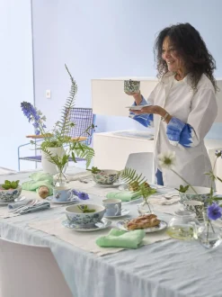 Designer's Guild Designers Guild Porcelaine De Chine Tea Cups and Saucers Set Of 4 Sale