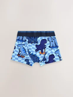 Next Junior Character Trunks 5 Pack (1.5-16yrs) Dino Checkerboard Hot