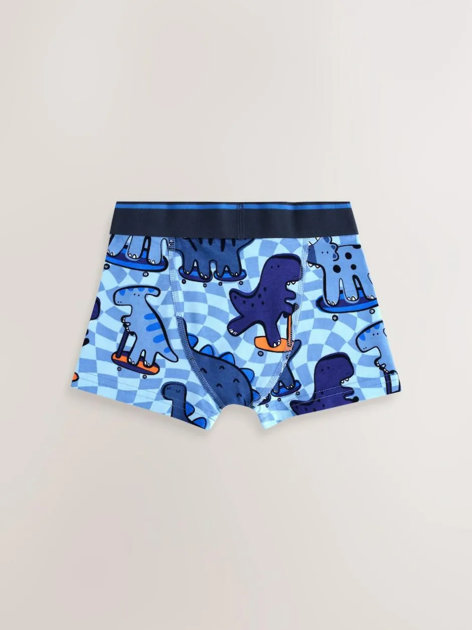 Next Junior Character Trunks 5 Pack (1.5-16yrs) Dino Checkerboard Hot