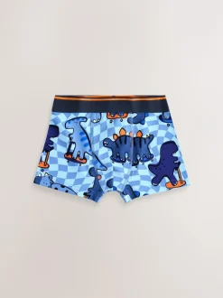 Next Junior Character Trunks 5 Pack (1.5-16yrs) Dino Checkerboard Hot
