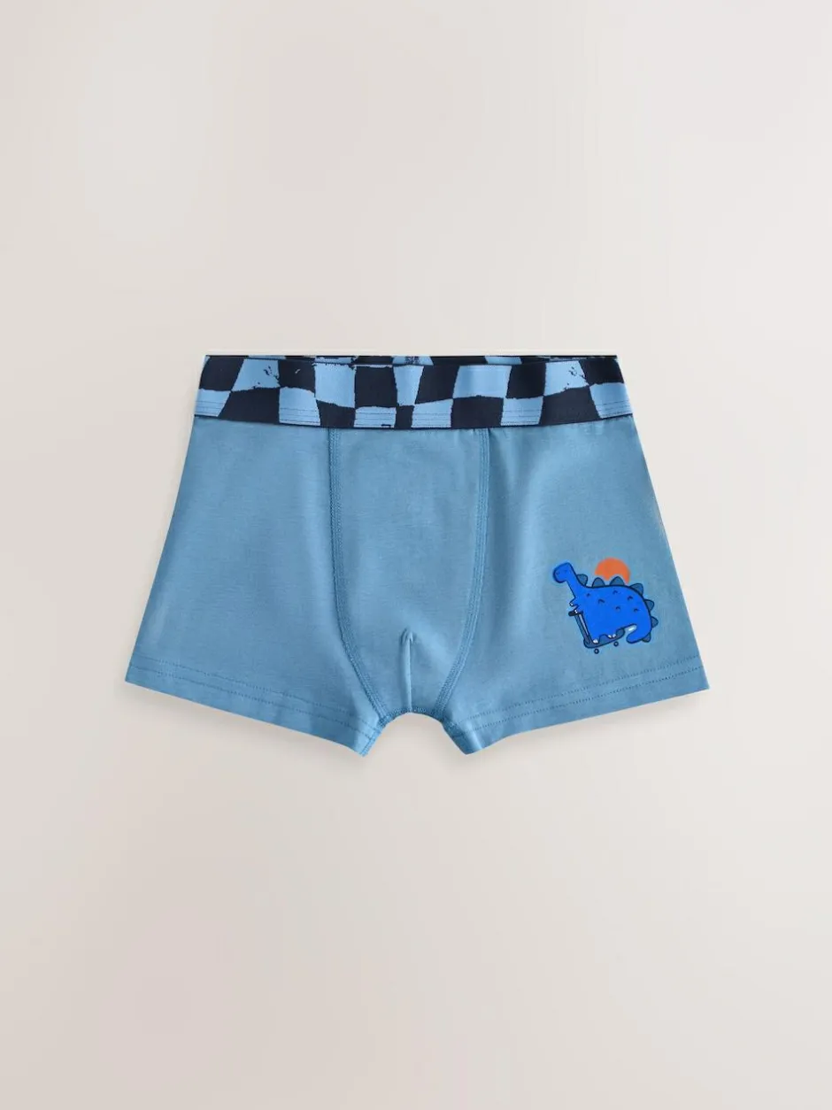 Next Junior Character Trunks 5 Pack (1.5-16yrs) Dino Checkerboard Hot