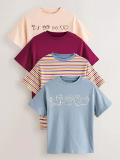 Next Dog Graphic Oversized T-Shirts 4 Pack (3-16yrs)