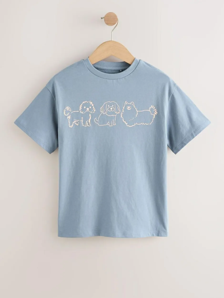 Next Dog Graphic Oversized T-Shirts 4 Pack (3-16yrs)