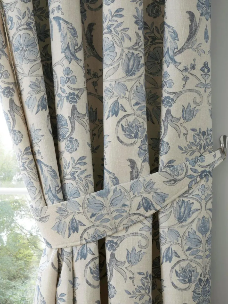 Dreams & Drapes Blue Averie Pencil Pleat Curtains Outlet