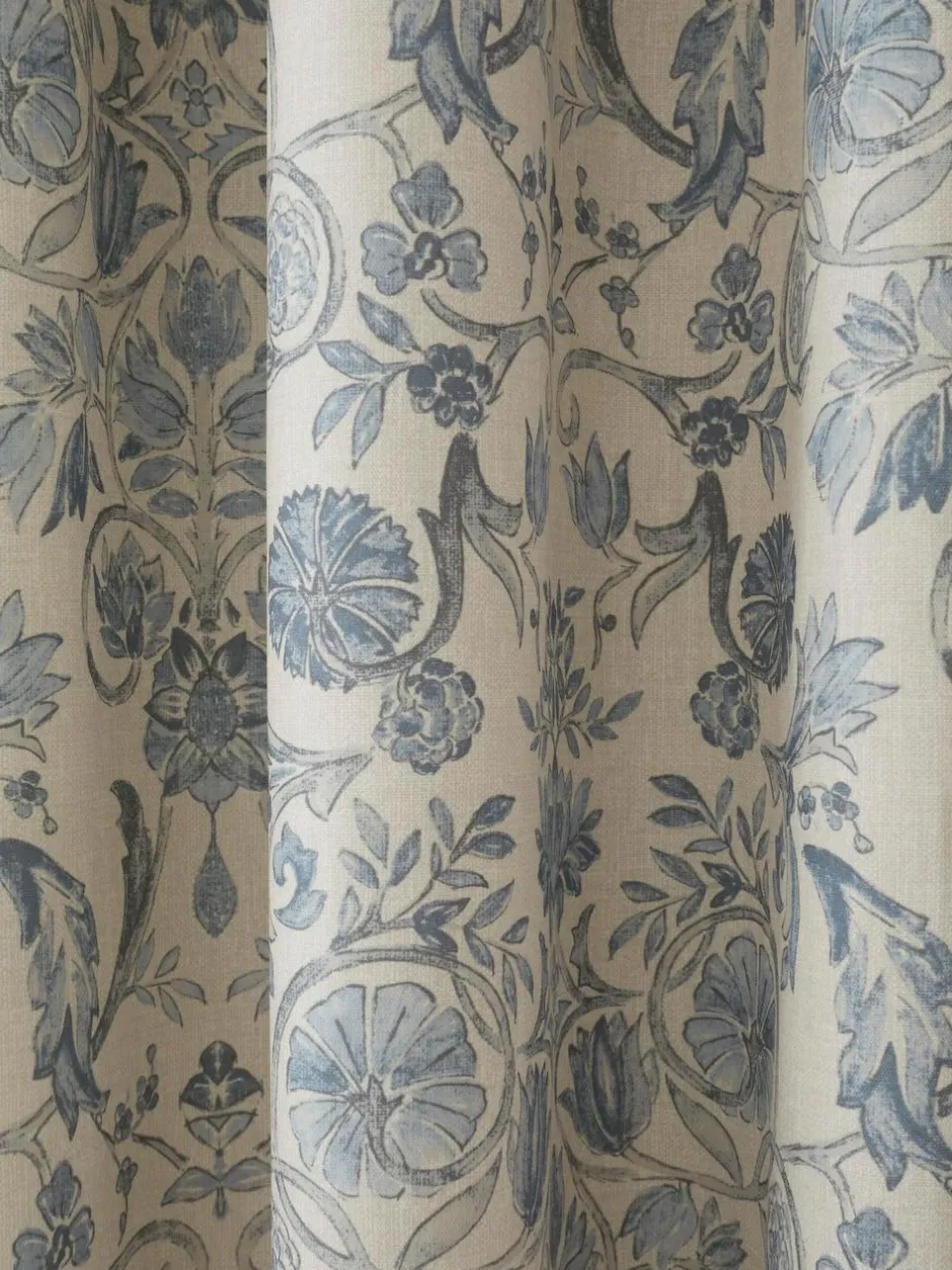 Dreams & Drapes Blue Averie Pencil Pleat Curtains Outlet