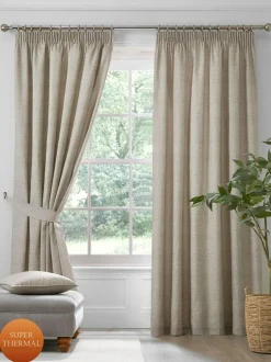 Dreams & Drapes Natural Pembrey Super Thermal Pencil Pleat Curtains Outlet
