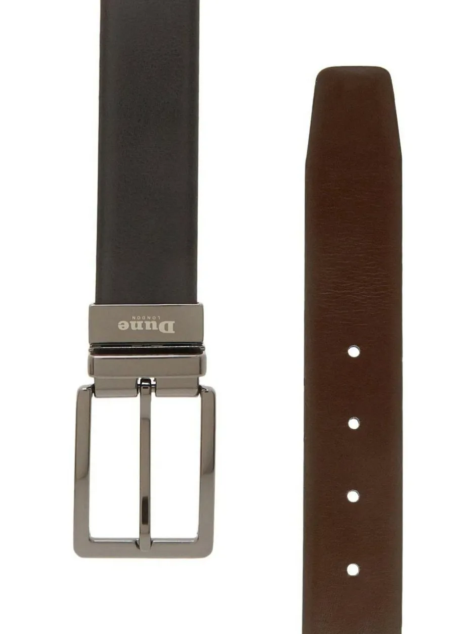 Dune London Opra Reversible Leather Belt Black Hot