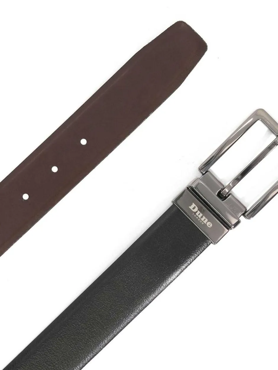 Dune London Opra Reversible Leather Belt Black Hot