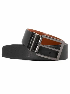 Dune London Opra Reversible Leather Belt Brown New