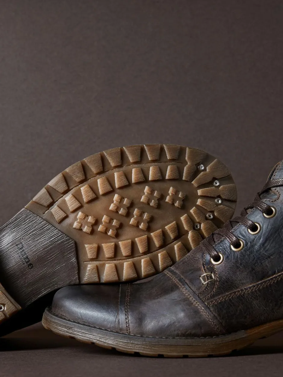 Dune London Standard Fit Heavy Duty Leather Simon Ankle Boots Light Brown Clearance