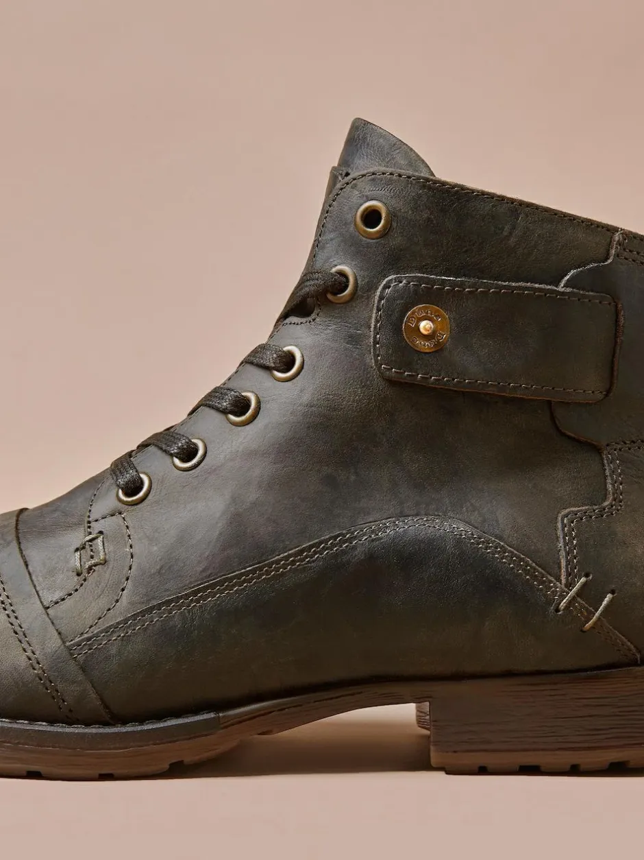 Dune London Standard Fit Heavy Duty Leather Simon Ankle Boots Light Brown Clearance