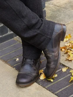 Dune London Standard Fit Heavy Duty Leather Simon Ankle Boots Light Brown Clearance