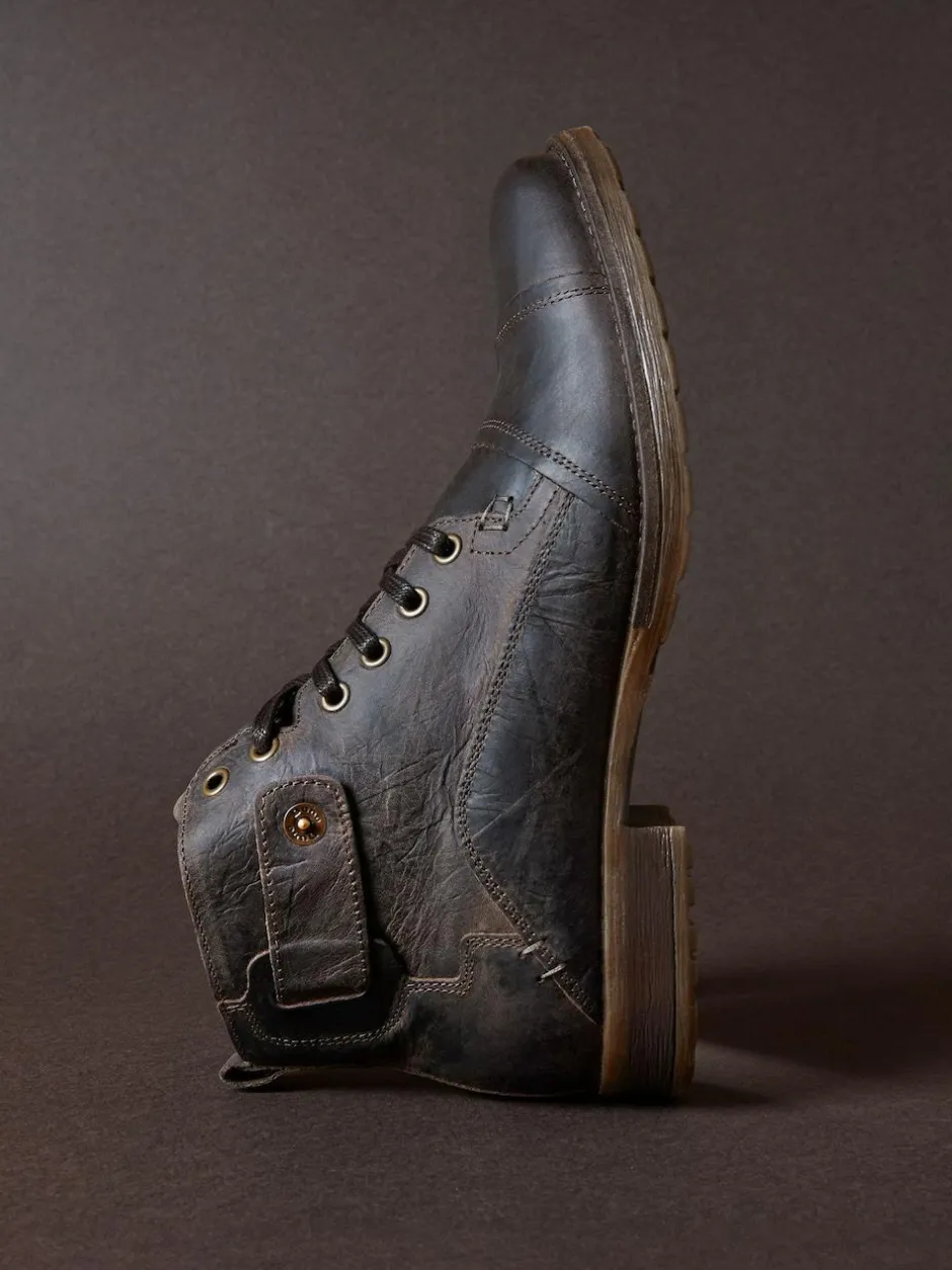 Dune London Standard Fit Heavy Duty Leather Simon Ankle Boots Light Brown Clearance