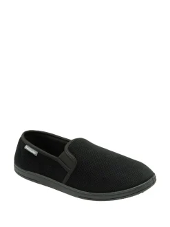 Dunlop Mens Twin Gusset Full Slippers Black Sale