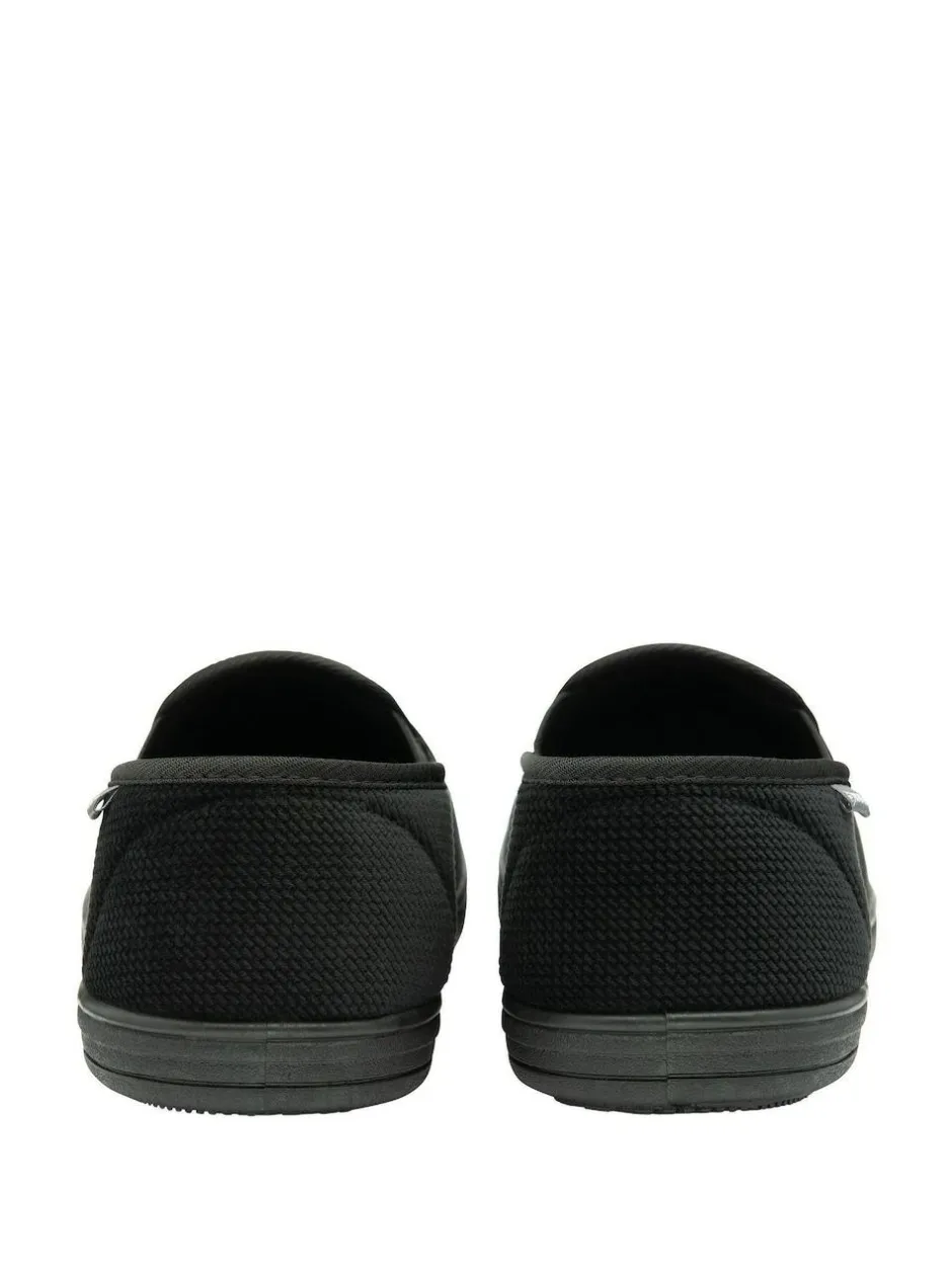 Dunlop Mens Twin Gusset Full Slippers Black Sale