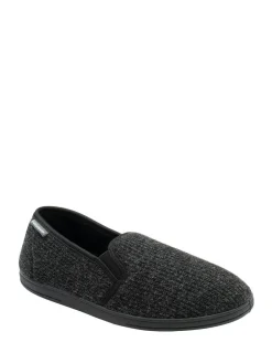 Dunlop Mens Twin Gusset Slippers Black New