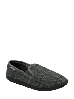 Dunlop Mens Twin Gusset Full Slippers Grey Outlet