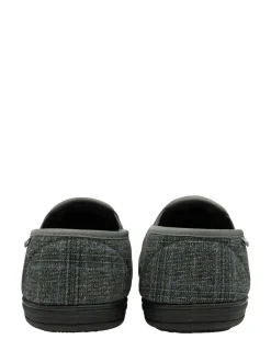 Dunlop Mens Twin Gusset Full Slippers Grey Outlet