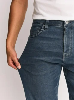 Next Dusky Blue Regular Tapered Fit Motionflex Jeans New