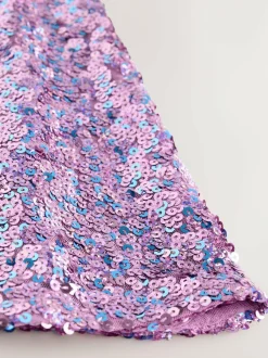 Next Angel Sleeve Sequin Party Dress (3-16yrs) Dusky Pink Sale