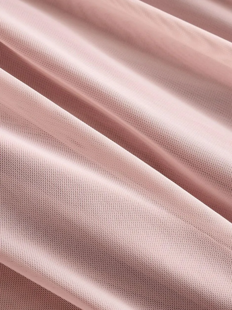 Next Dusky Pink Mesh Multiway Wedding Guest Bridesmaid Maxi Dress Outlet