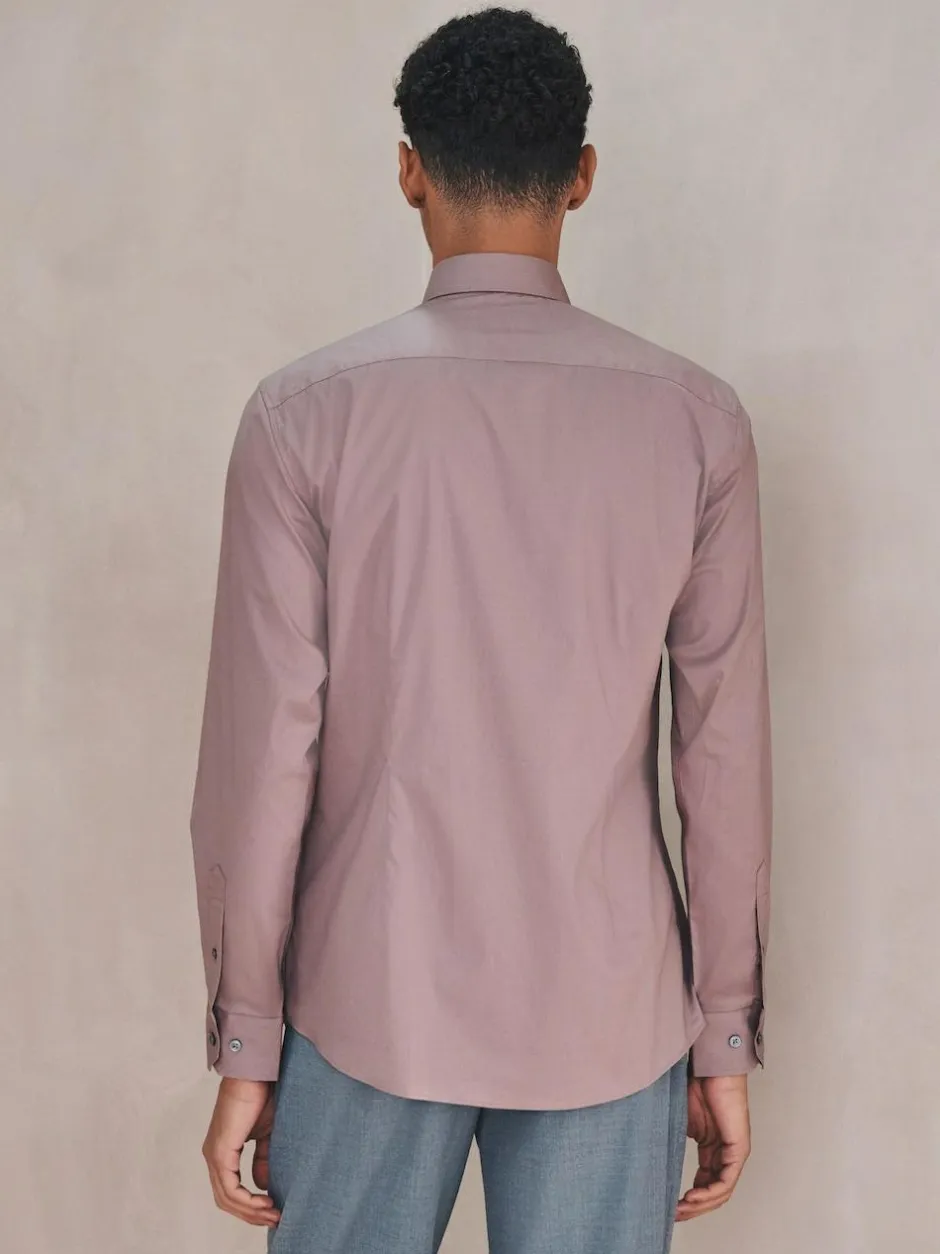 Next Dusky Pink Slim Fit Cotton Stretch Long Sleeve Formal Shirt Hot