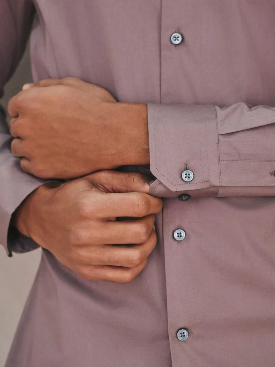 Next Dusky Pink Slim Fit Cotton Stretch Long Sleeve Formal Shirt Hot