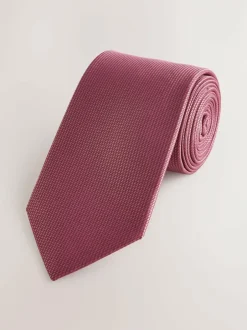Next Dusky Pink Slim Textured Tie Sale