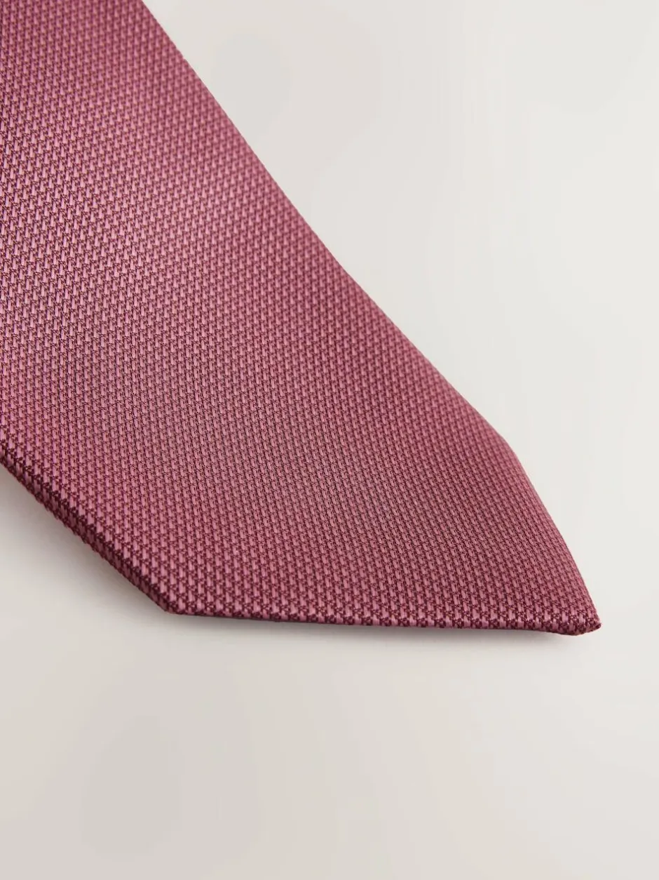 Next Dusky Pink Slim Textured Tie Sale