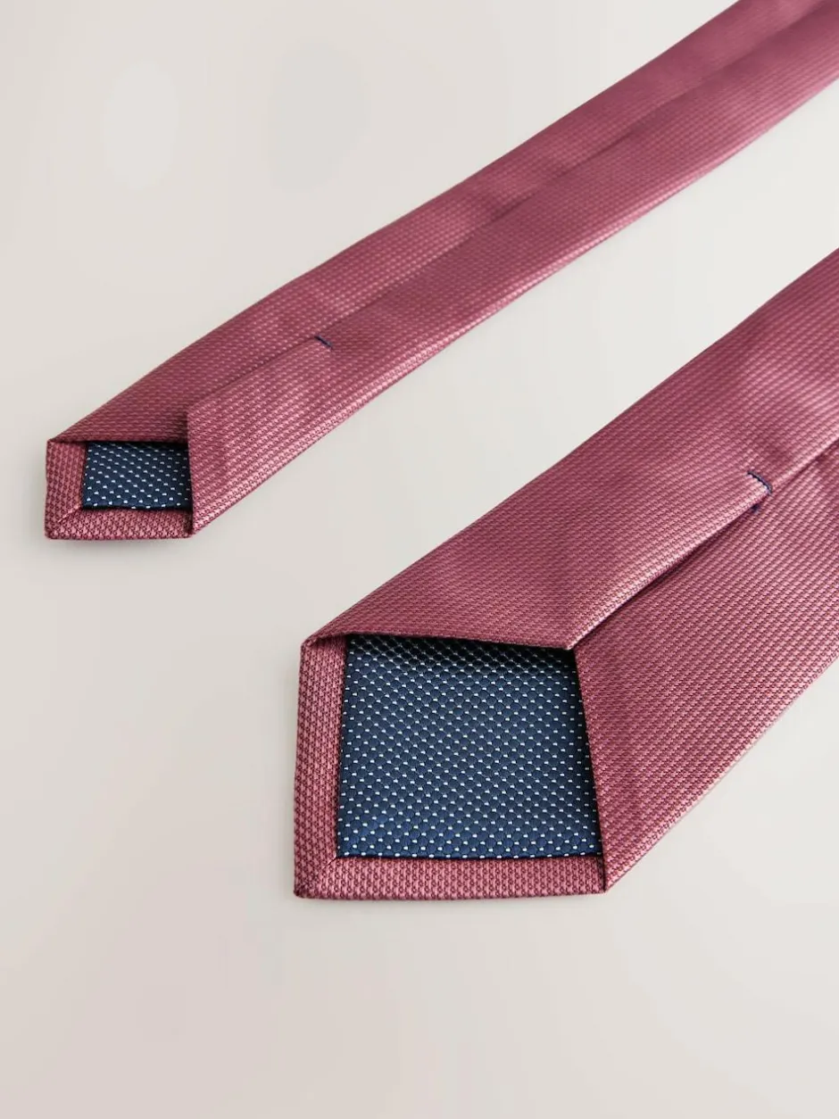 Next Dusky Pink Slim Textured Tie Sale