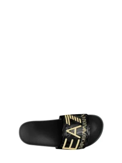 EA7 Beachwear Black Sliders New