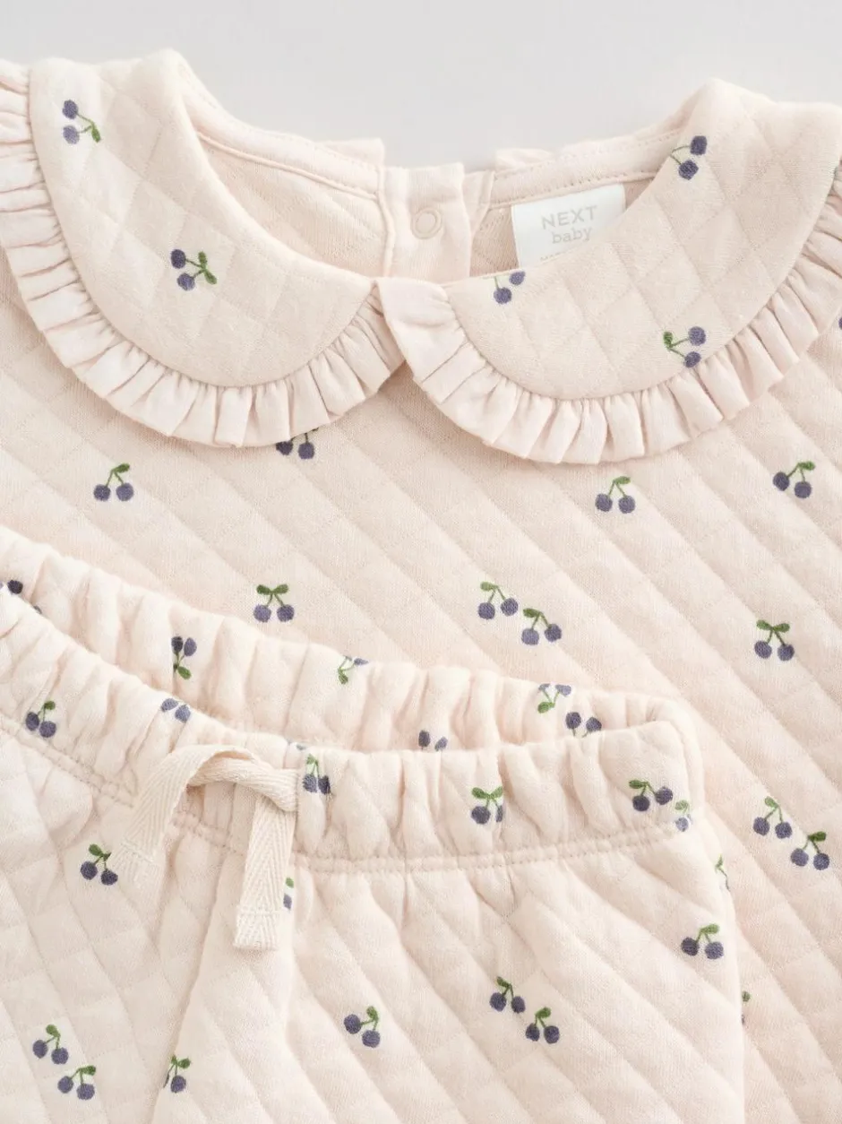 Next Ecru Baby Quilted Sweatshirt and Trousers Set 2 Piece (0mths-2yrs) Hot