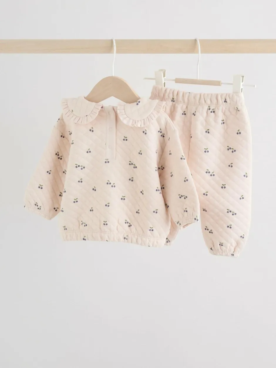 Next Ecru Baby Quilted Sweatshirt and Trousers Set 2 Piece (0mths-2yrs) Hot