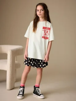 Next Ecru Bagel Oversized Graphic Print T-Shirt (3-16yrs) Discount