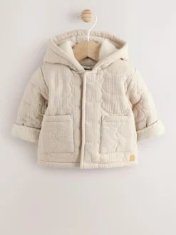 Next Ecru Bear Print Quilted Baby Zip Through Jacket Hot