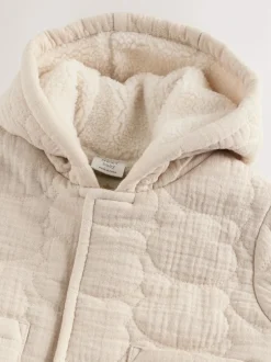 Next Ecru Bear Print Quilted Baby Zip Through Jacket Hot