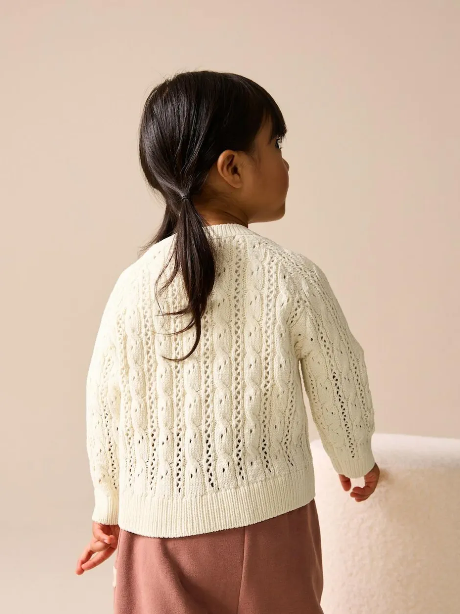 Next Ecru Cable Cardigan (3mths-7yrs) Discount