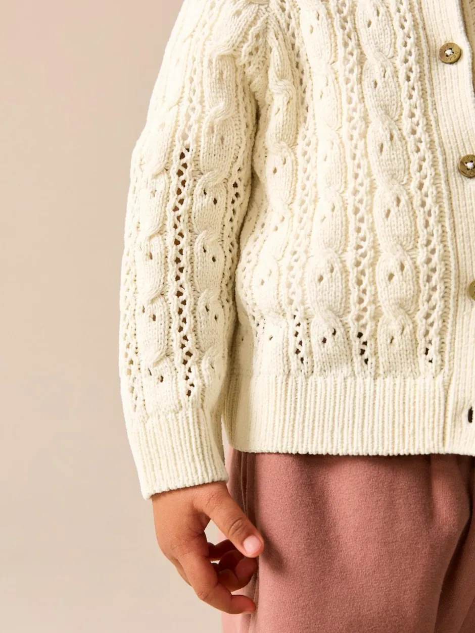 Next Ecru Cable Cardigan (3mths-7yrs) Discount