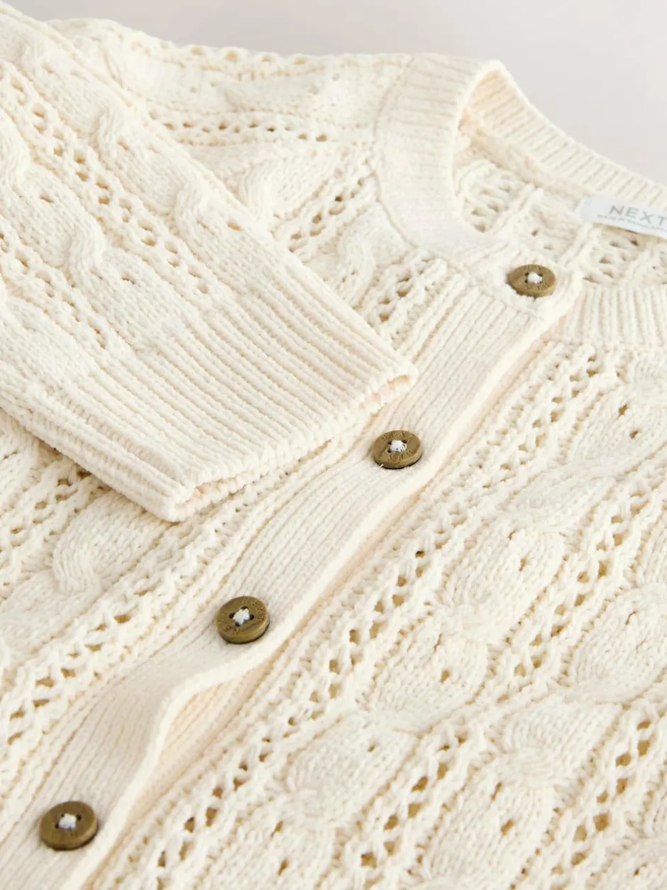Next Ecru Cable Cardigan (3mths-7yrs) Discount