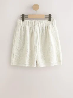 Next Ecru Crochet Tie Waist Shorts Online