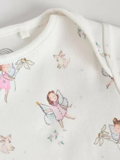 Next Ecru Fairy Short Sleeve Bodysuits 5 Pack