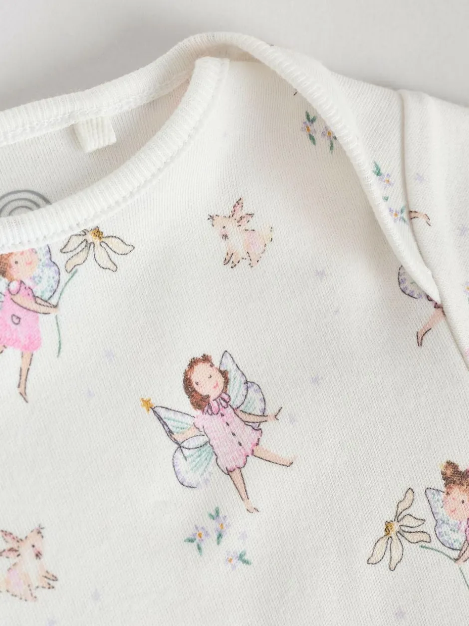 Next Ecru Fairy Short Sleeve Bodysuits 5 Pack