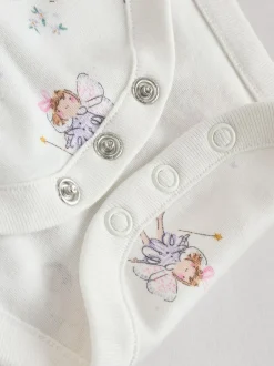 Next Ecru Fairy Short Sleeve Bodysuits 5 Pack